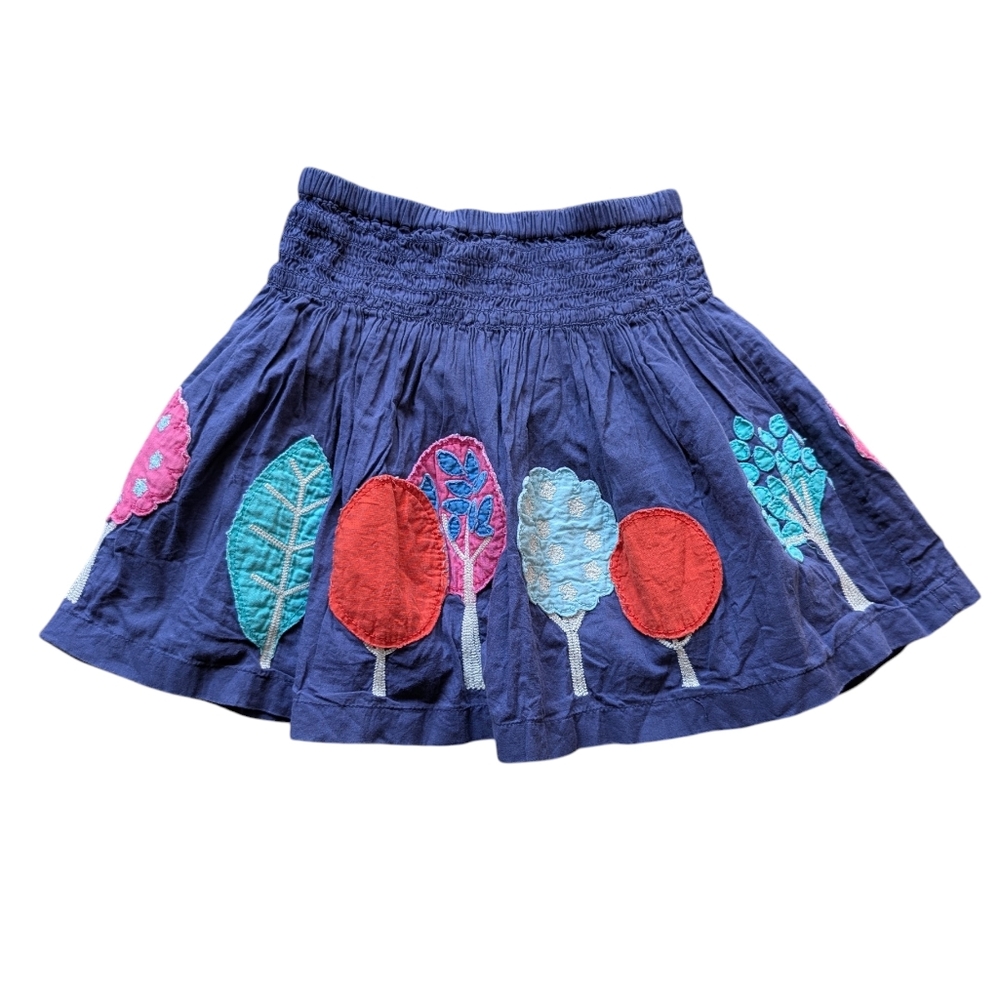 Boden Skirt with Colorful Tree Applique 18-2Y